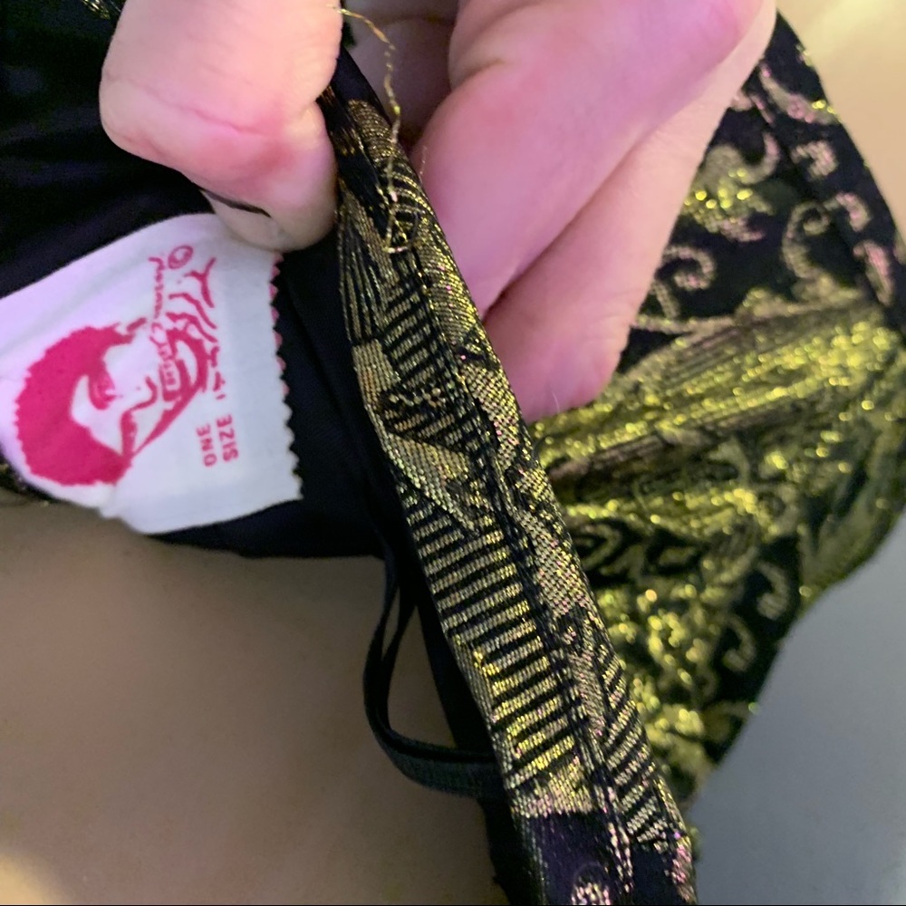 Blk with gold  , hook and eye corset,